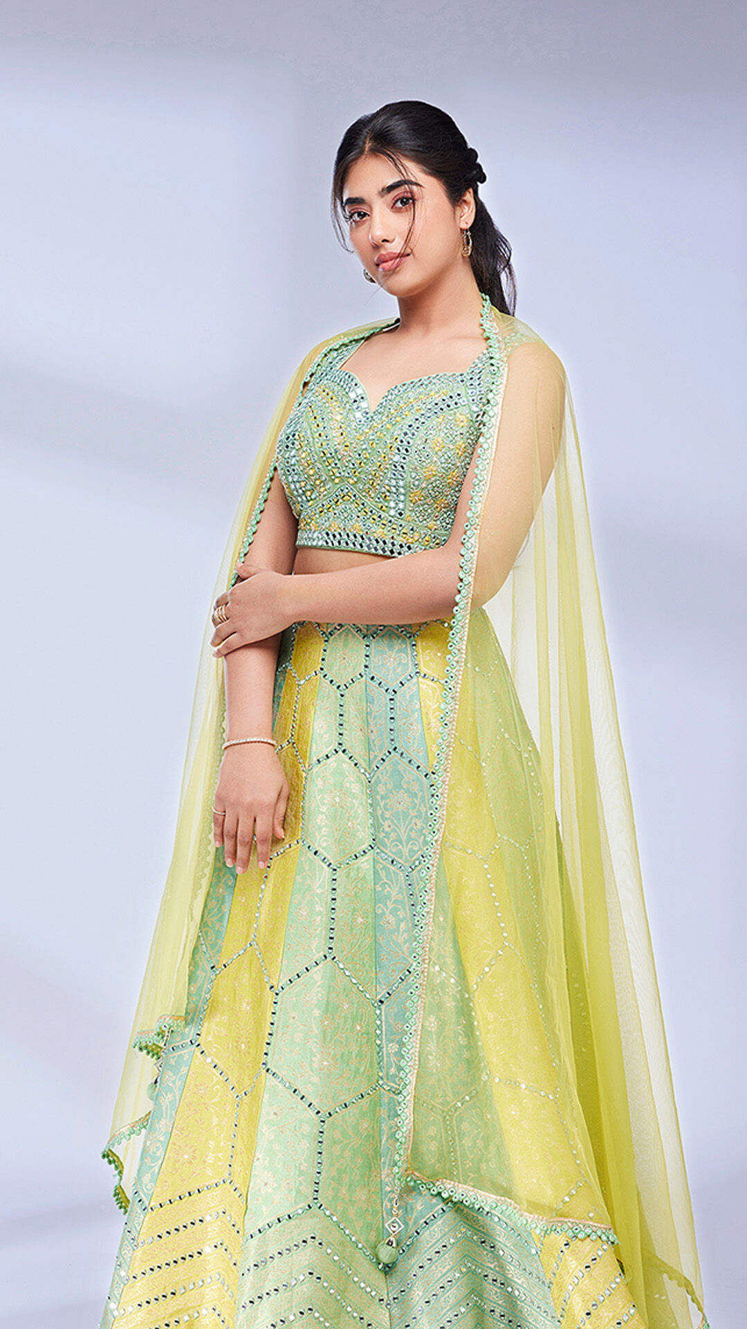 Woman wearing a lehenga